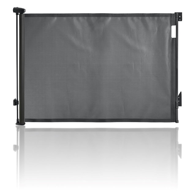 Treppenschutzgitter bis 140cm schwarz, Ausziehbares Babyschutzgitter, Türschutzgitter